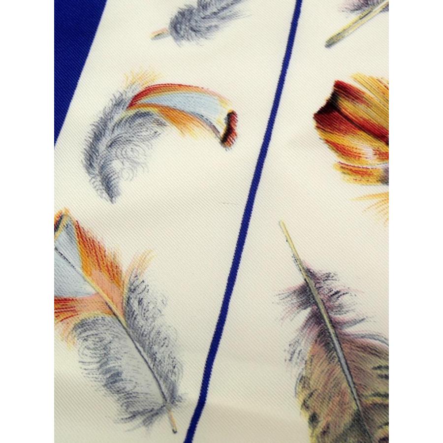 HERMES（エルメス） スカーフ カレ90 Plumes 羽根 ネイビー シルク