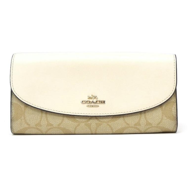 COACH（コーチ） 長財布 アウトレット F54022 白ベージュ系 PVC×レザー