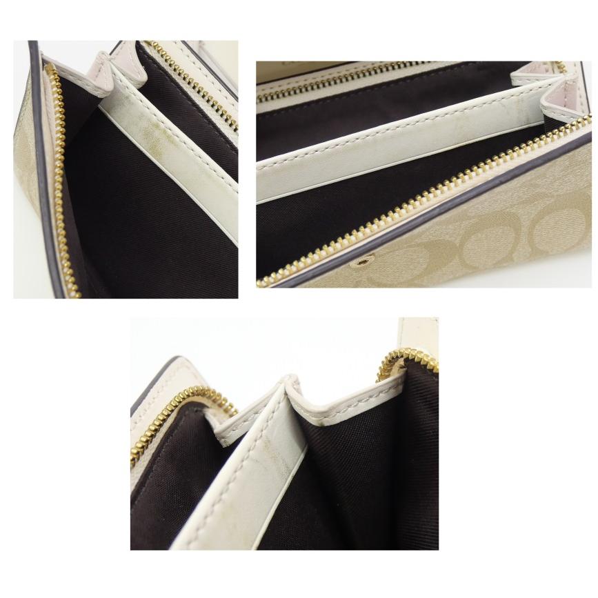 COACH（コーチ） 長財布 アウトレット F54022 白ベージュ系 PVC×レザー