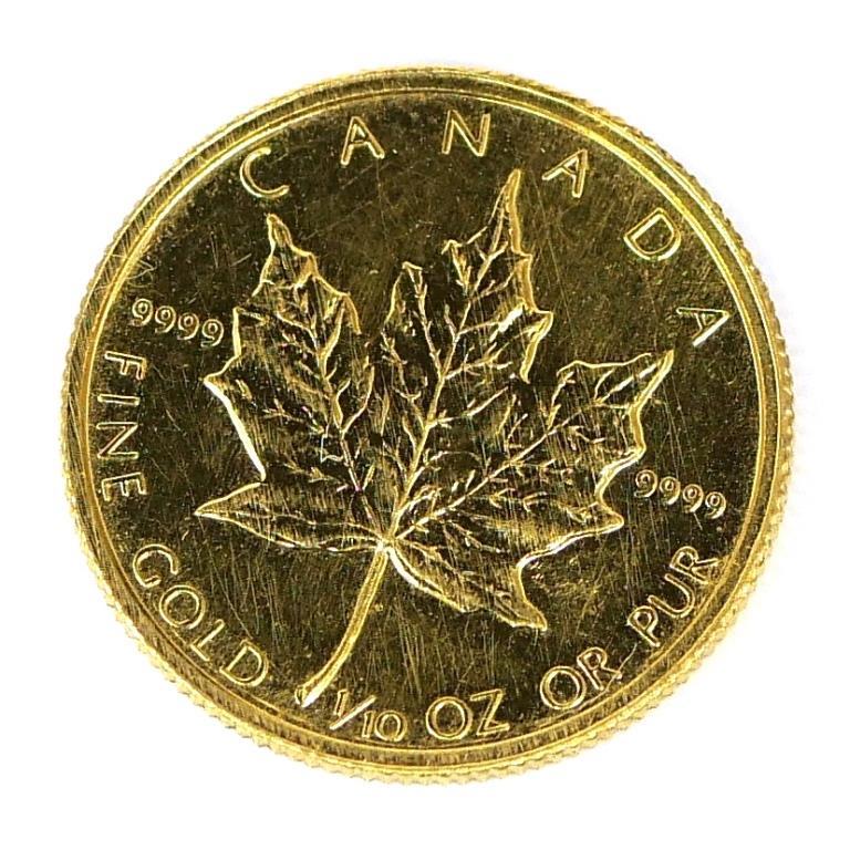 メイプルリーフ金貨 1/10oz 1986年 メープルリーフ金貨 1/10オンス