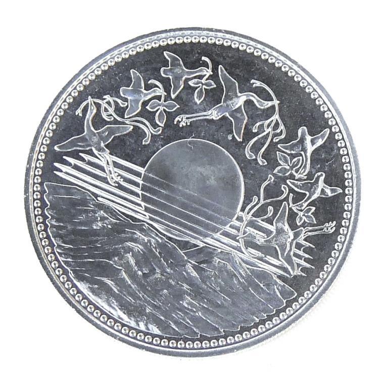 昭和61年 天皇陛下御在位60年1万円銀貨 パックなし 記念貨幣 記念硬貨