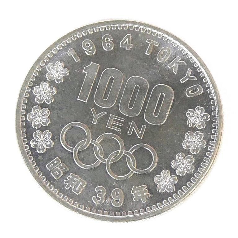 昭和39年 東京オリンピック 1000円銀貨 TOKYO 並品 記念貨幣 記念硬貨