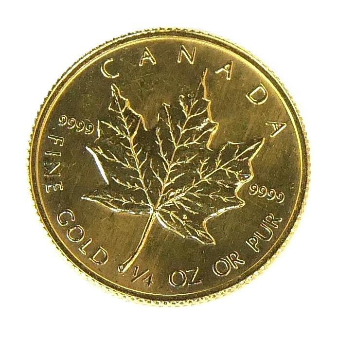④メイプルリーフ金貨　1/４オンス　1986年 メイプルリーフ金貨 1/4oz メープルリーフ金貨 1/4オンス 1986年