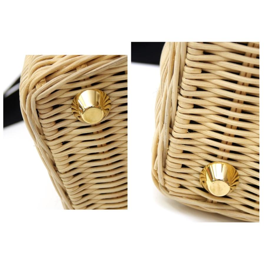 PRADA（プラダ） ウィッカー カナパ かごバッグ 2WAY 1BG835 黒 【中古