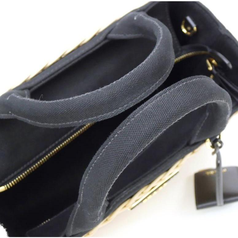 PRADA（プラダ） ウィッカー カナパ かごバッグ 2WAY 1BG835 黒 【中古
