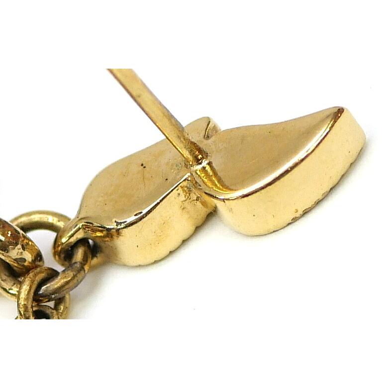 美品✨Dior ディオール ピアス ストーン付 両耳 Diorロゴ　ゴールド Christian Dior（クリスチャン・ディオール） C・ディオール ピアス