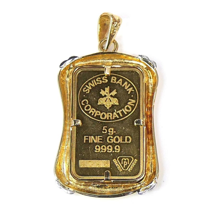 スイスバンク SWISS BANK 純金インゴット 5g ペンダントトップ