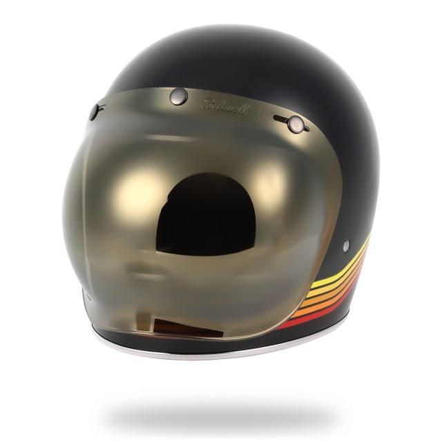 Biltwell 防曇 汎用バブルシールド ゴールドミラー クローム