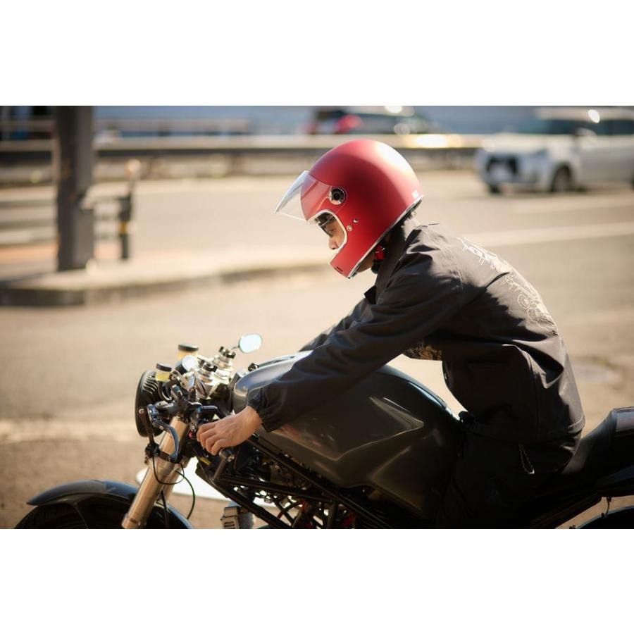 おしゃれなアメリカンフルフェイスヘルメット LAMP HELMET FLAT RED 