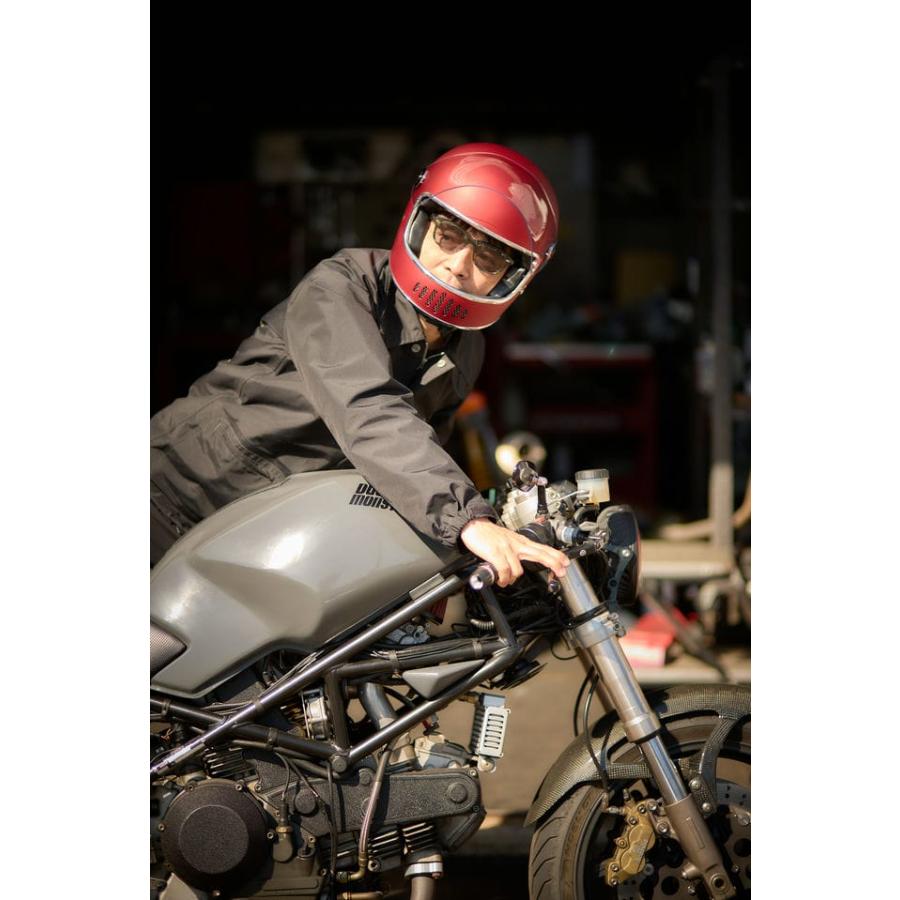 おしゃれなアメリカンフルフェイスヘルメット LAMP HELMET FLAT RED 