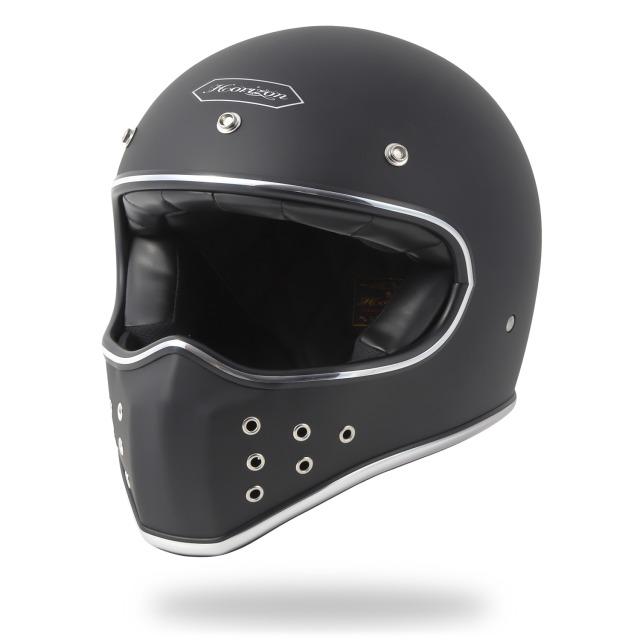 北川 フルフェイス ヘルメット MF-4 ブラック（黒）【XLサイズ】ビンテージ HORIZON HELMETS（ホライズンヘルメット） アウトレット ビンテージ