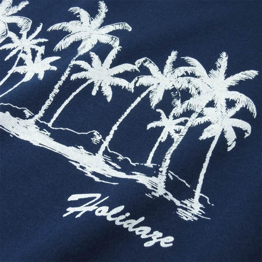 Tシャツ COCO PALM ハワイ ヤシの木 パームツリー サーフ ビーチ 半袖 レディース ホワイト インディゴ HOLIDAZE ホリデイズ｜horizonblue｜05