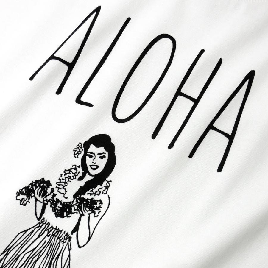 Tシャツ ALOHA アロハ フラガール ハワイ リゾート リラックス サーフ メンズ 半袖 ホワイト ネイビー HOLIDAZE ホリデイズ｜horizonblue｜09