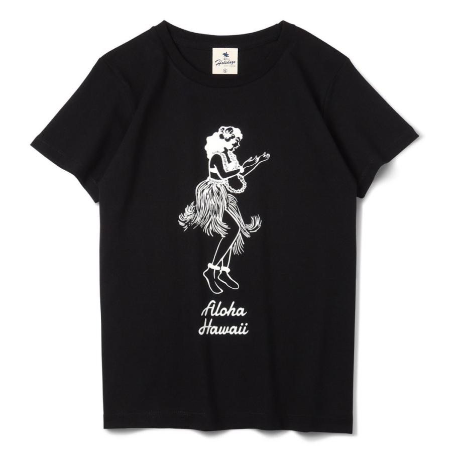 HULA GIRL Tシャツ フラダンス フラガール ハワイ アロハ レディース 半袖 ホワイト ブラック ALOHA HOLIDAZE ホリデイズ｜horizonblue｜05