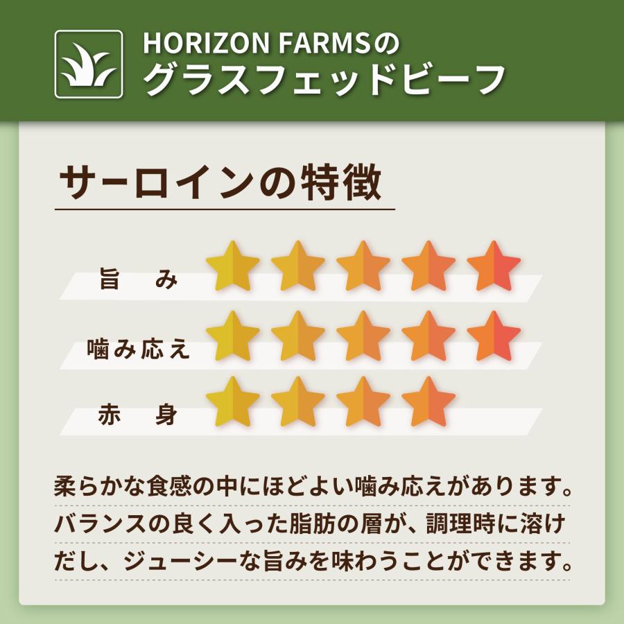 グラスフェッドビーフ 冷凍 牛肉 サーロインステーキ ニュージーランド産 牧草牛 200g 赤身 厚切り 無農薬 パスチャーフェッド ホルモン剤不使用 抗生物質不使用｜horizonfarms｜14