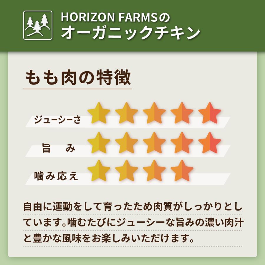 有機 JAS オーガニック 冷凍 チキン 骨付きもも肉 フリーレンジ 放牧 鶏肉 ニュージーランド産 500g 高品質 フリーレンジ 放し飼い 鶏肉 平飼い ワクチン不使用｜horizonfarms｜14