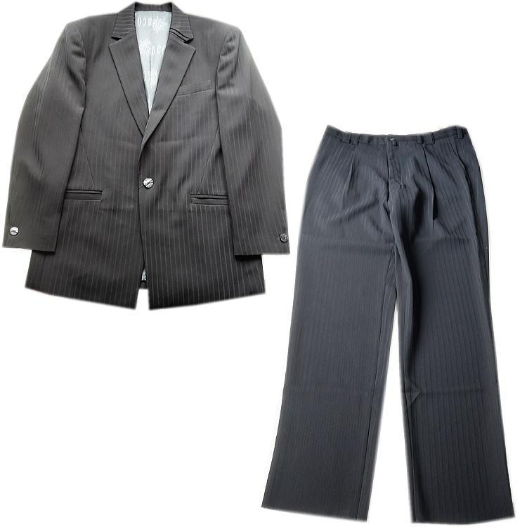 BBCO スーツ　3ピース　黒ストライプ 日本製 スリーシーズン秋冬春物 ビッグ有 ビビコ/BBCO