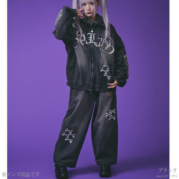 2024年冬新作 GALFY.E.L.N/ガルフィー 骨骨カラーデニムパンツ 怒顔