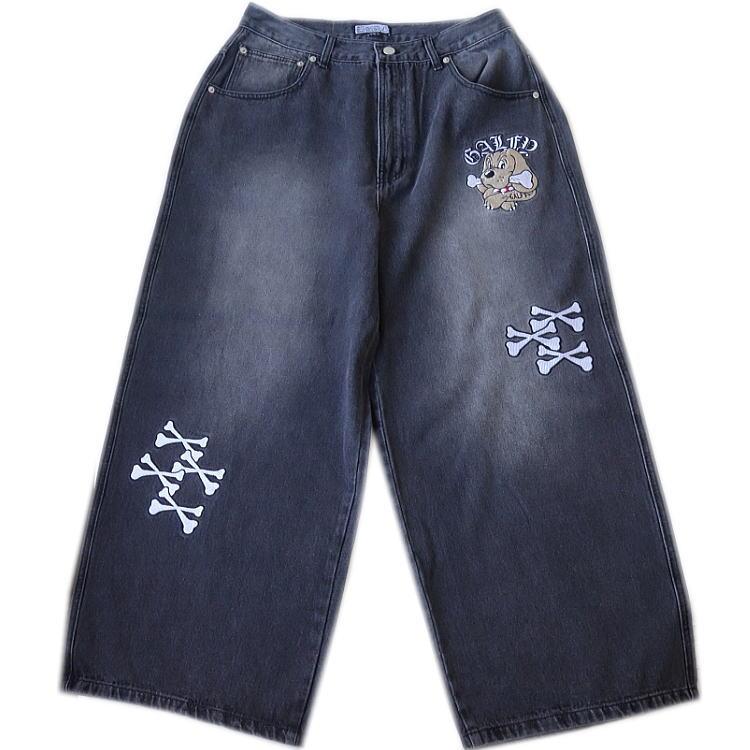 2024年冬新作 GALFY.E.L.N/ガルフィー 骨骨カラーデニムパンツ 怒顔