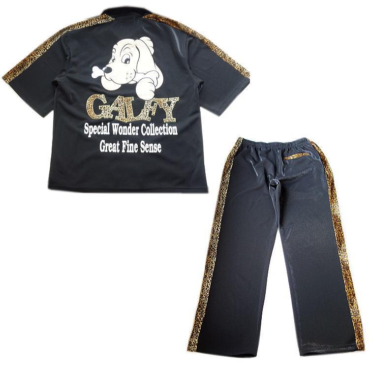 ガルフィー Y2K セットアップ ヒョウ柄 半袖 ジャージ 春夏 GALFY ガルフィー 半袖ジャージ上下セット ヒョウ柄切り替え【代