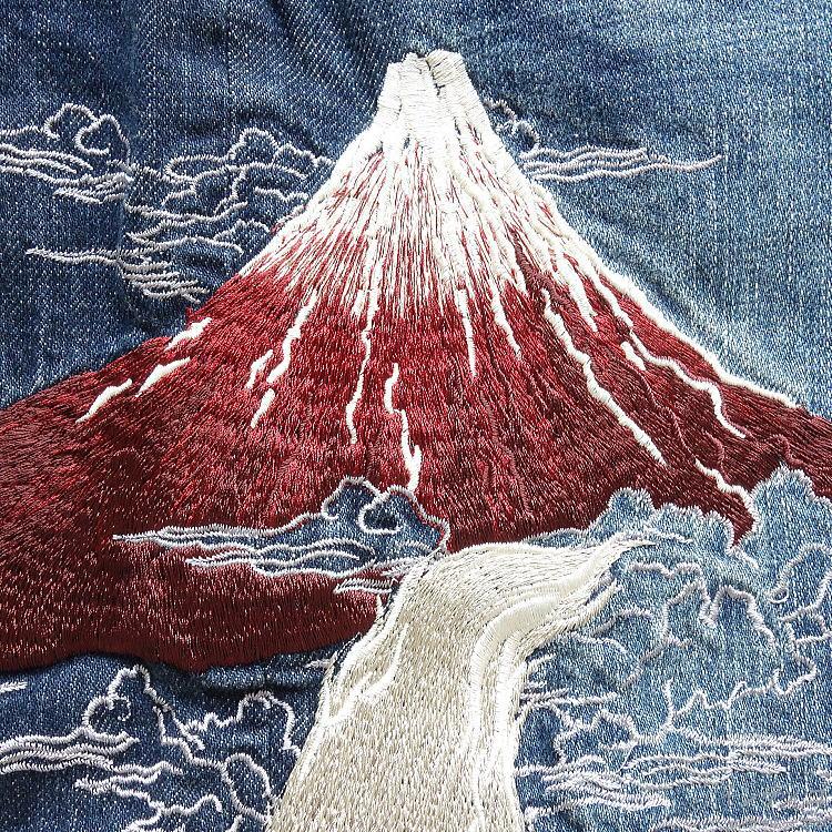 カラクリ魂/絡繰魂/からくり魂 粋 赤富士刺繍 九尾刺繍 総刺繍 金襴和