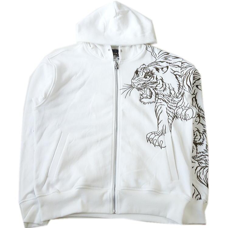 絡繰魂/カラクリ魂/からくり魂 粋 虎乱れ刺繍 ロゴ刺繍 総刺繍 裏毛