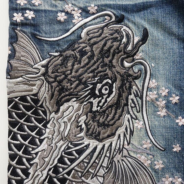 カラクリ魂/絡繰魂/からくり魂 粋 登竜門刺繍 鯉龍 桜 総刺繍 カラクリ魂/絡繰魂/からくり魂 粋 登竜門刺繍 鯉龍 桜 総刺繍
