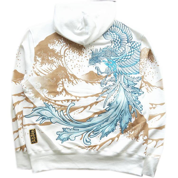 絡繰魂/カラクリ魂/からくり魂 粋 鳳凰刺繍 駿河湾の怒涛 ロゴ刺繍