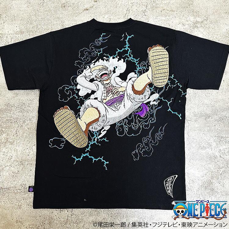 ONE PIECE× 絡繰魂 ワンピース ルフィ ギア5 半袖Tシャツ 刺繍