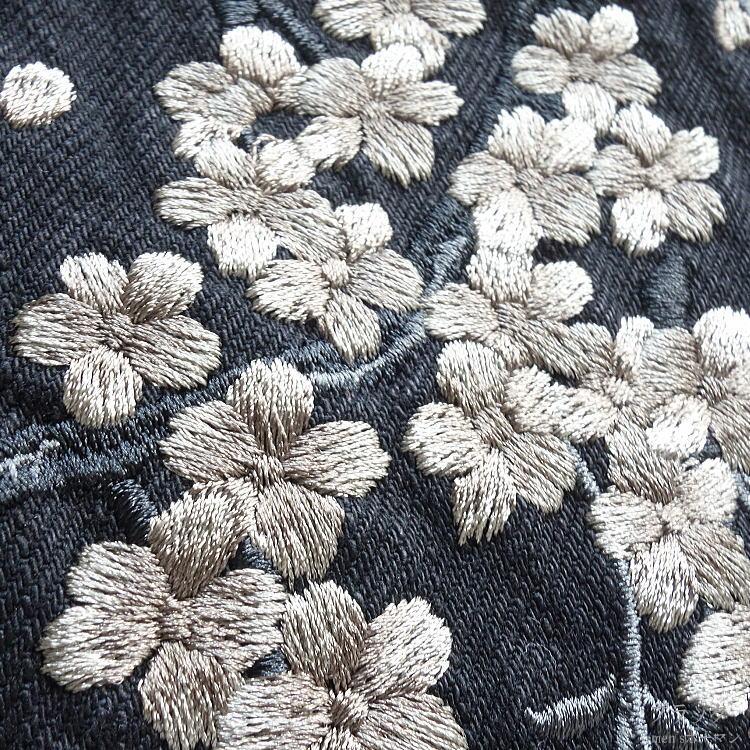 絡繰魂 KARAKURI TAMASHII 花柄刺繍オーバーオール ネイビー 春夏秋冬 ビッグ有 カラクリ魂絡繰魂/からくり魂 粋 古ノ龍 いにしえ