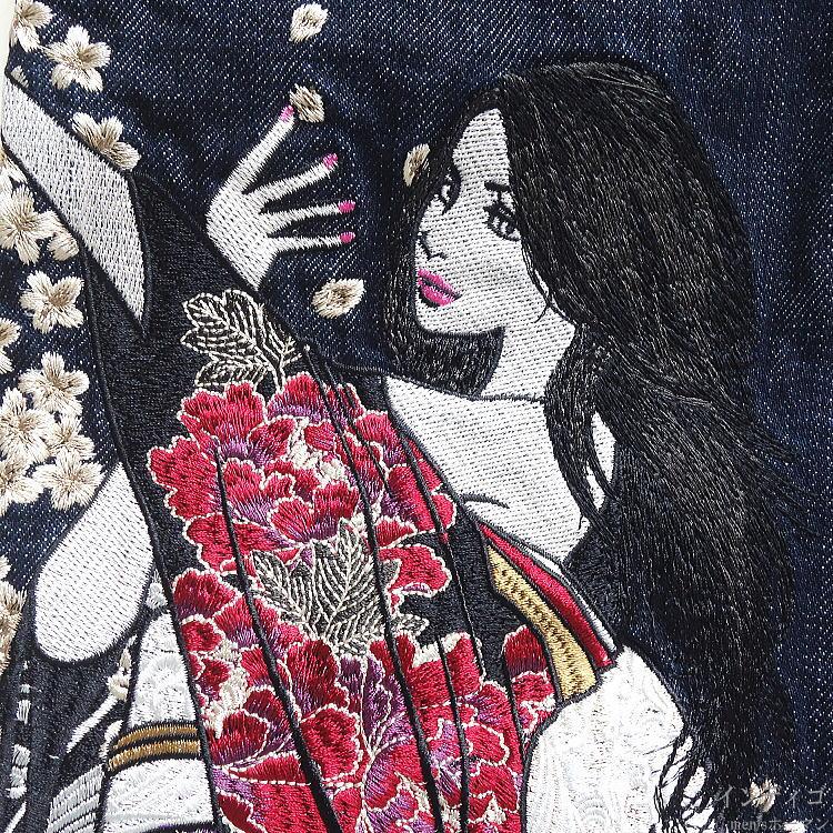 冬新作 春夏秋冬物 抜刀娘/バットウムスメ 結愛花魁刺繍 ロゴ 金襴和柄