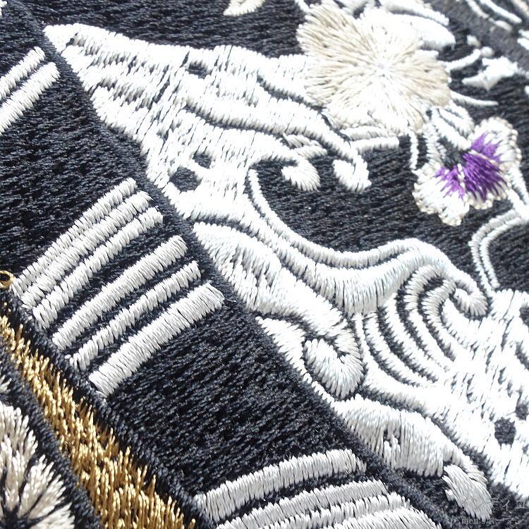冬新作 春夏秋冬物 抜刀娘/バットウムスメ 結愛花魁刺繍 ロゴ 金襴和柄