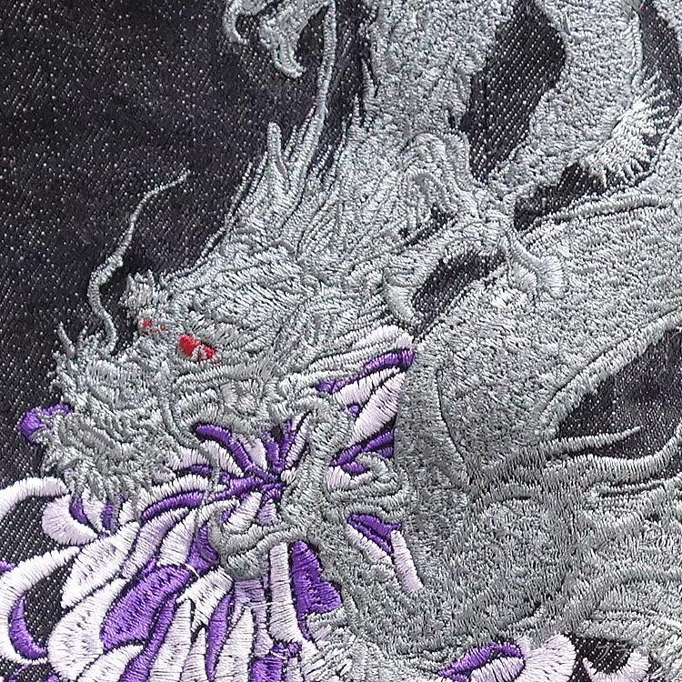 専用出品 オールシーズン春夏秋冬物 IKAZUCHI/雷 龍柄 紫菊の花 総刺繍