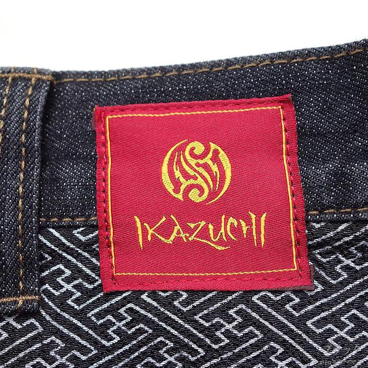 オールシーズン春夏秋冬物 IKAZUCHI/雷 龍柄 紫菊の花 総刺繍 和柄地切替 2連ポケット 波釦 和柄カジュアル デニムパンツ ジーンズ 黒ブラック M/L/XL(LL) 5259 |  | 13