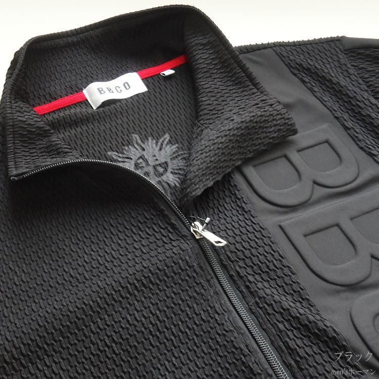 新作 BBCO COLLECTION/ビビコ 太陽マーク エンボスロゴ ニットストレッチ 長袖長パンツ上下セットアップスーツ SETUP 黒ブラック：48(L)/50(LL/XL) 62-3193-01の画像