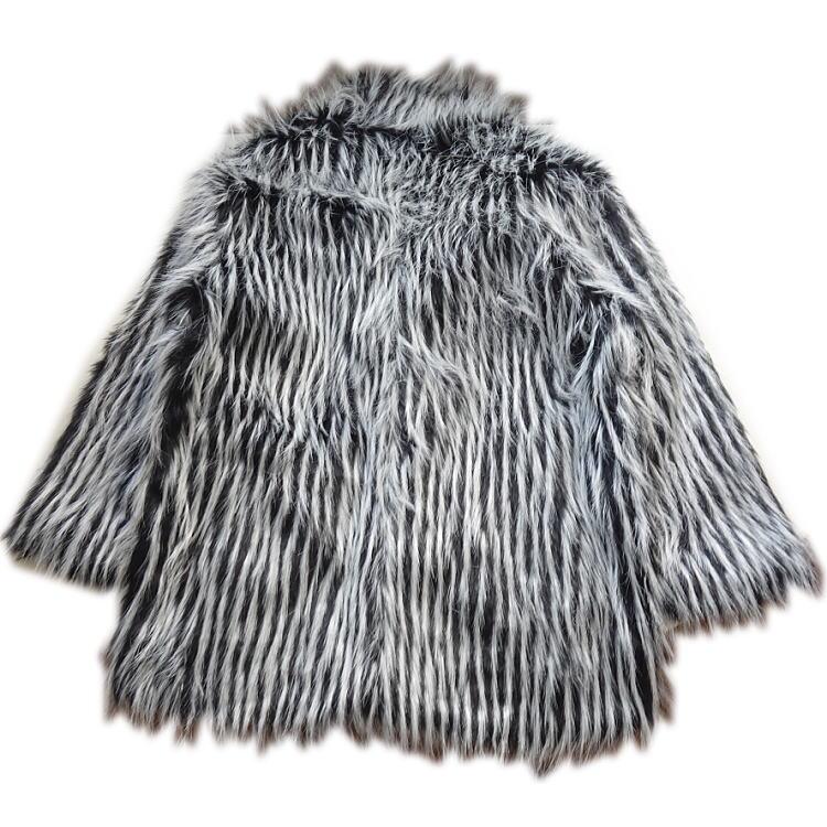 冬物 ビッグ有 DropHead/ドロップヘッド モノトーンフェイクファー キラキラ釦 衿 カジュアル 白黒ホワイトブラック ハーフコート：LL(XL〜3L/XXL対応) A6700 |  | 10