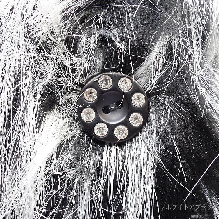 冬物 ビッグ有 DropHead/ドロップヘッド モノトーンフェイクファー キラキラ釦 衿 カジュアル 白黒ホワイトブラック ハーフコート：LL(XL〜3L/XXL対応) A6700 |  | 12