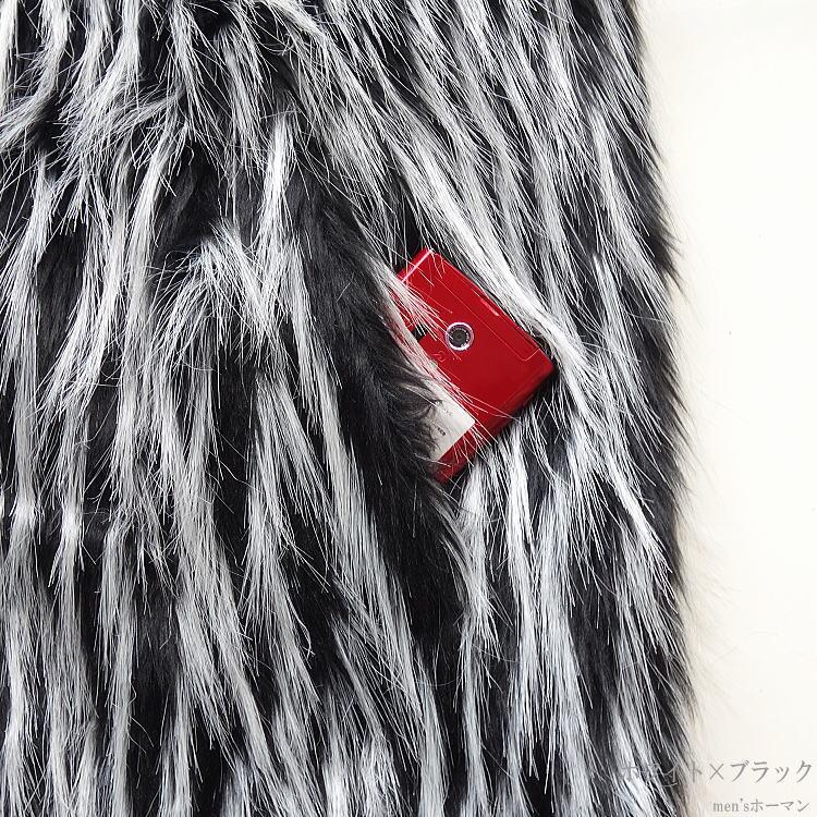 冬物 ビッグ有 DropHead/ドロップヘッド モノトーンフェイクファー キラキラ釦 衿 カジュアル 白黒ホワイトブラック ハーフコート：LL(XL〜3L/XXL対応) A6700 |  | 18