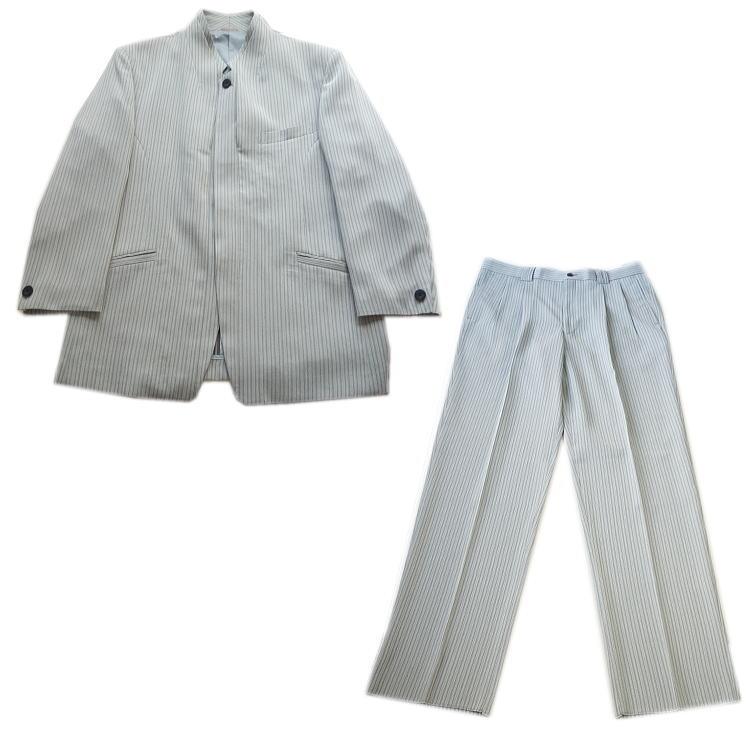 日本製 スリーシーズン春夏秋物 SAINT-HOMME 比翼(隠し釦) 同系色細め