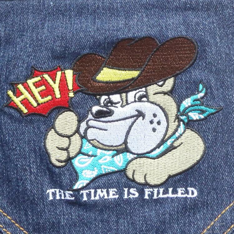 新作 LechienFeroceルシアンフェローチェ ブルドッグ刺繍 ロゴ 星リベット ストレッチ カジュアル DPデニムパンツ ジーンズ ブルー 82/85/88/91/95/100 LF-7100 |  | 11