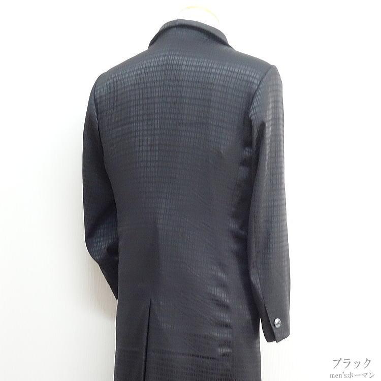 日本製 春秋冬物 ビッグ有 ビビコ/BBCO COLLECTION 変形格子柄 ジャガード織 スーツ対応 スタンドカラー ロング丈 ロングコート 黒：L/LL(L〜3L/XXL) S-21105の画像