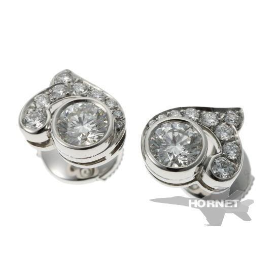 Cartier カルティエ ピルエット ダイヤ ピアス PT950 1501039 : イトウ  