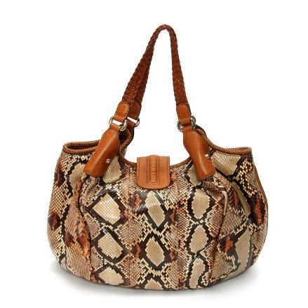 GUCCI（グッチ） マラケシュ トートバッグ パイソン カーフ ブラウン