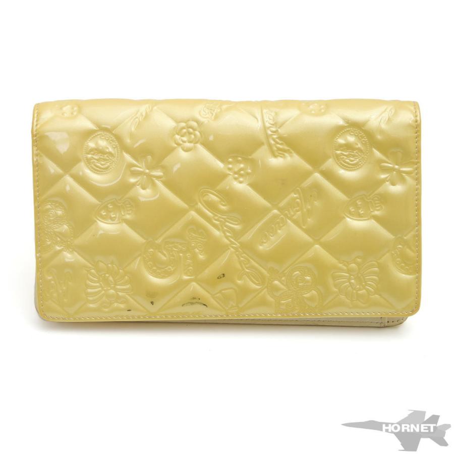 CHANEL シャネル シンボルチャーム 二つ折り長財布 A37151 エナメル 