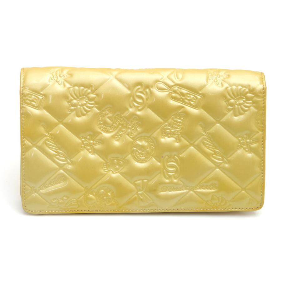 CHANEL シャネル 二つ折り財布 長財布 エナメル イエロー CHANEL シャネル シンボルチャーム 二つ折り長財布 A37151 エナメル