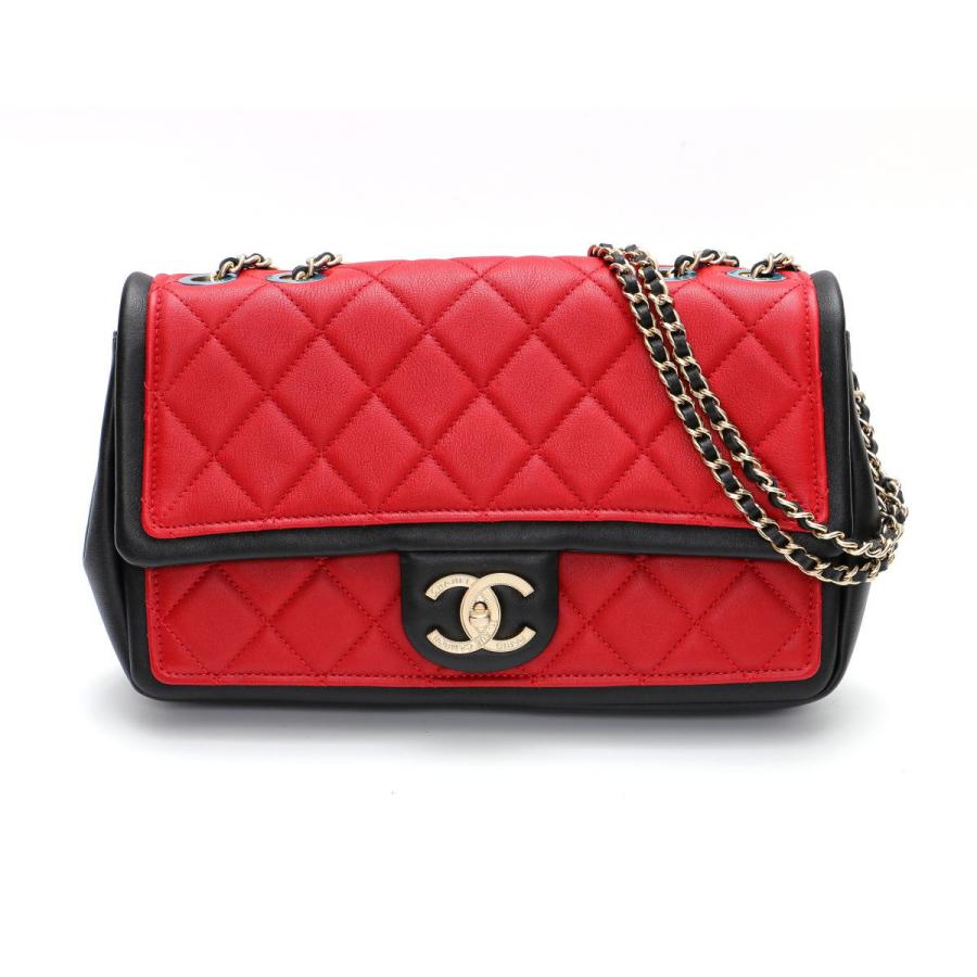 マトラッセ CHANEL シャネル バイカラー フラップ Wチェーンショルダー