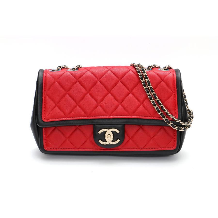 マトラッセ CHANEL シャネル バイカラー フラップ Wチェーンショルダー