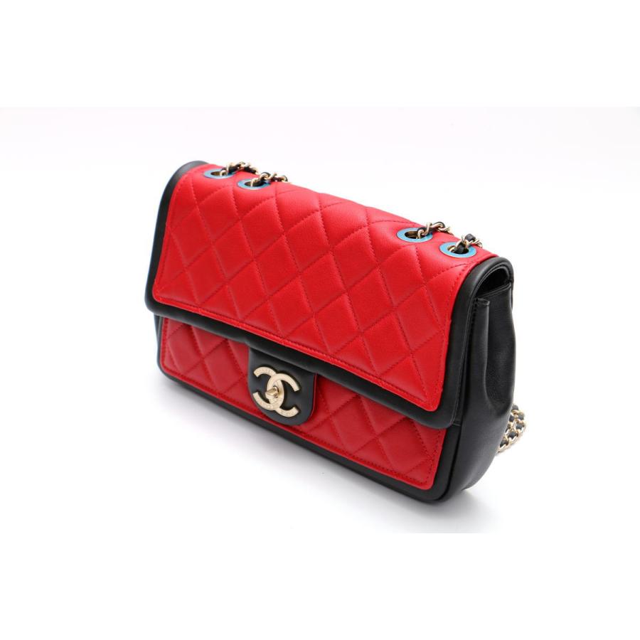 マトラッセ CHANEL シャネル バイカラー フラップ Wチェーンショルダー