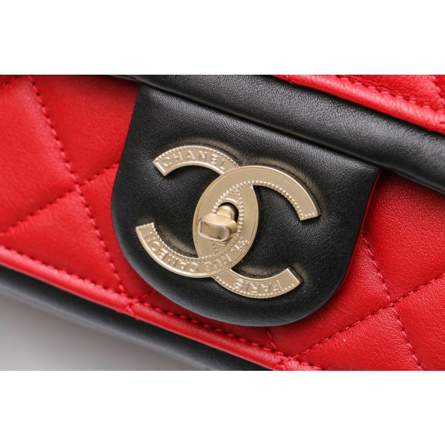 マトラッセ CHANEL シャネル バイカラー フラップ Wチェーンショルダー