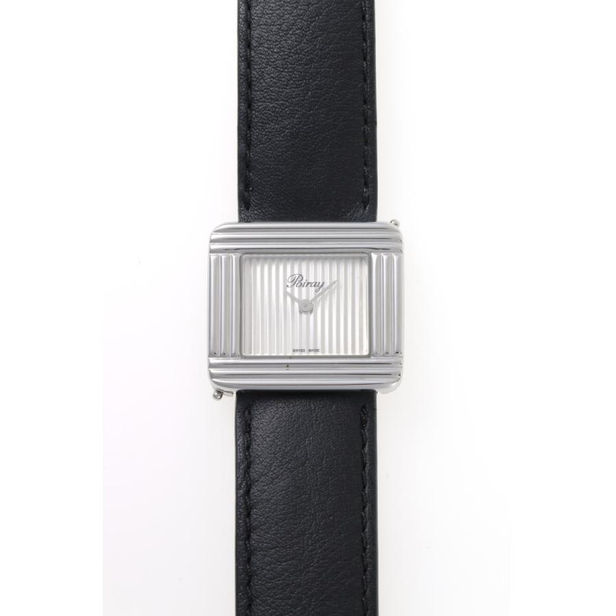 Poiray スクエアフェイス レザーベルト時計